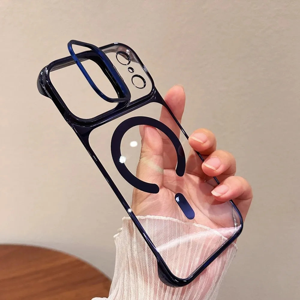 luxury plating shockproof phone case For IPhone 17 - Lux iPhone case with kickstand