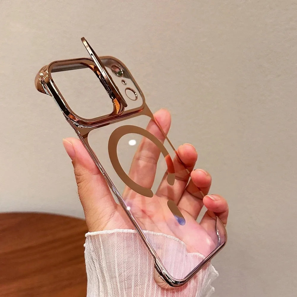 luxury plating shockproof phone case For IPhone 17 - Lux iPhone case with kickstand