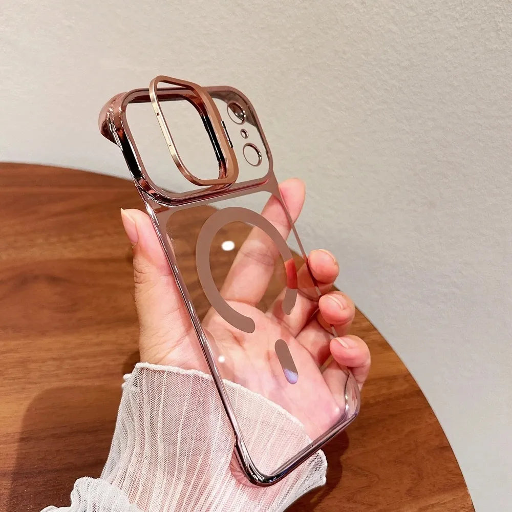 luxury plating shockproof phone case For IPhone 17 - Lux iPhone case with kickstand