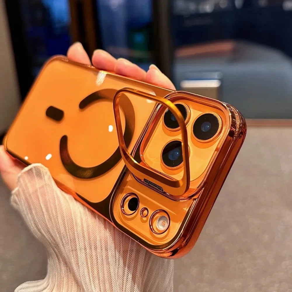 luxury plating shockproof phone case For IPhone 17 - Lux iPhone case with kickstand