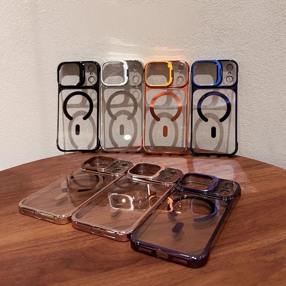 luxury plating shockproof phone case For IPhone 17 - Lux iPhone case with kickstand