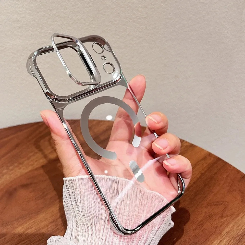 luxury plating shockproof phone case For IPhone 17 - Lux iPhone case with kickstand