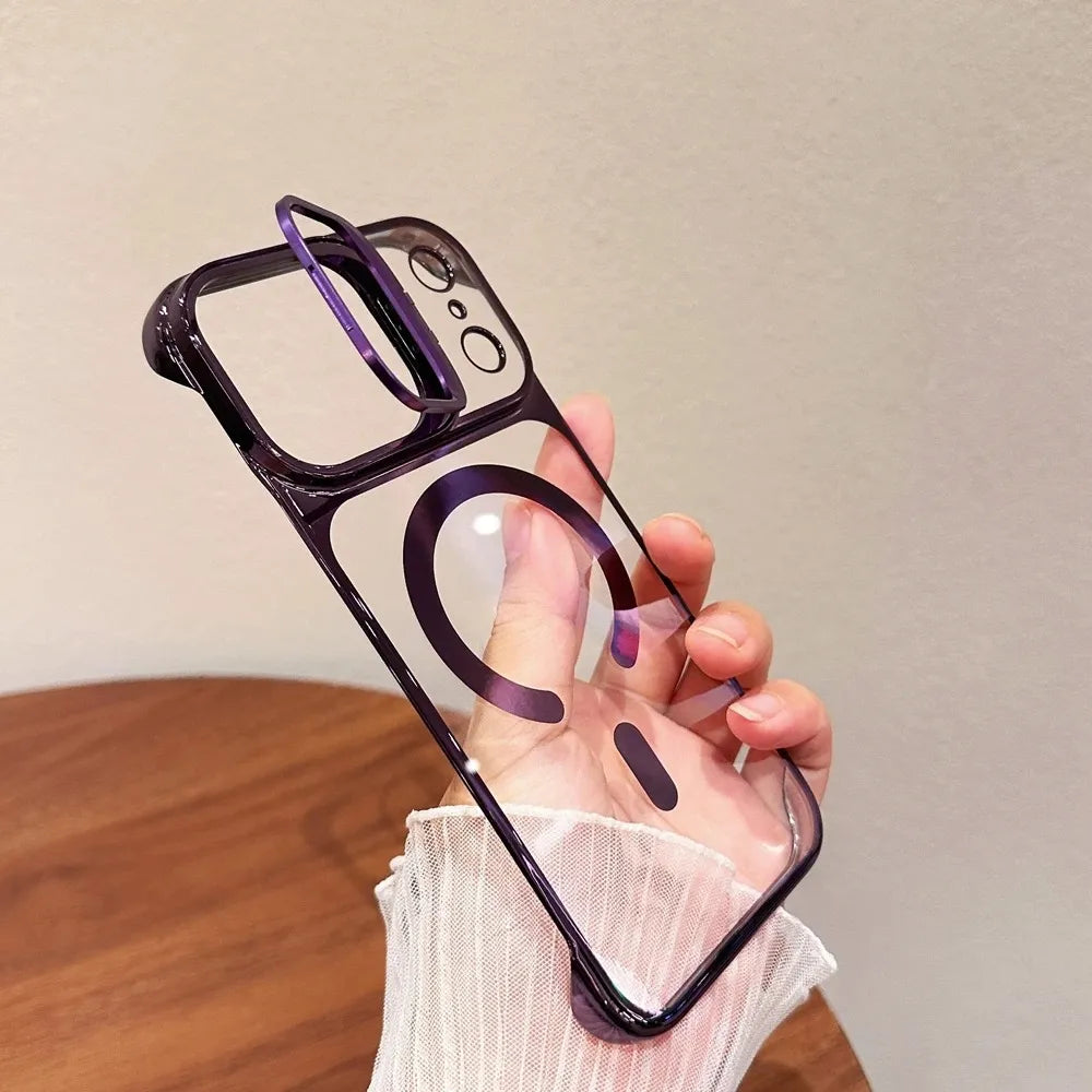 luxury plating shockproof phone case For IPhone 17 - Lux iPhone case with kickstand